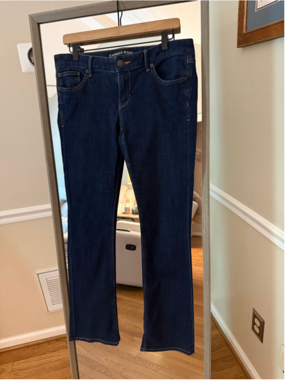 Women's Express Blue Barely Boot Low Rise Jeans Size 8